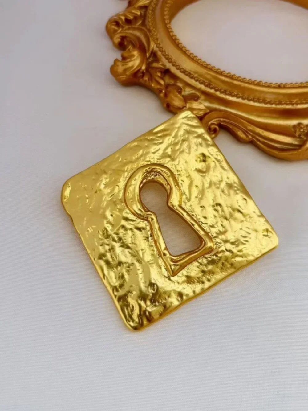 Schiaparelli Classic Key-Shaped Square Brooch
